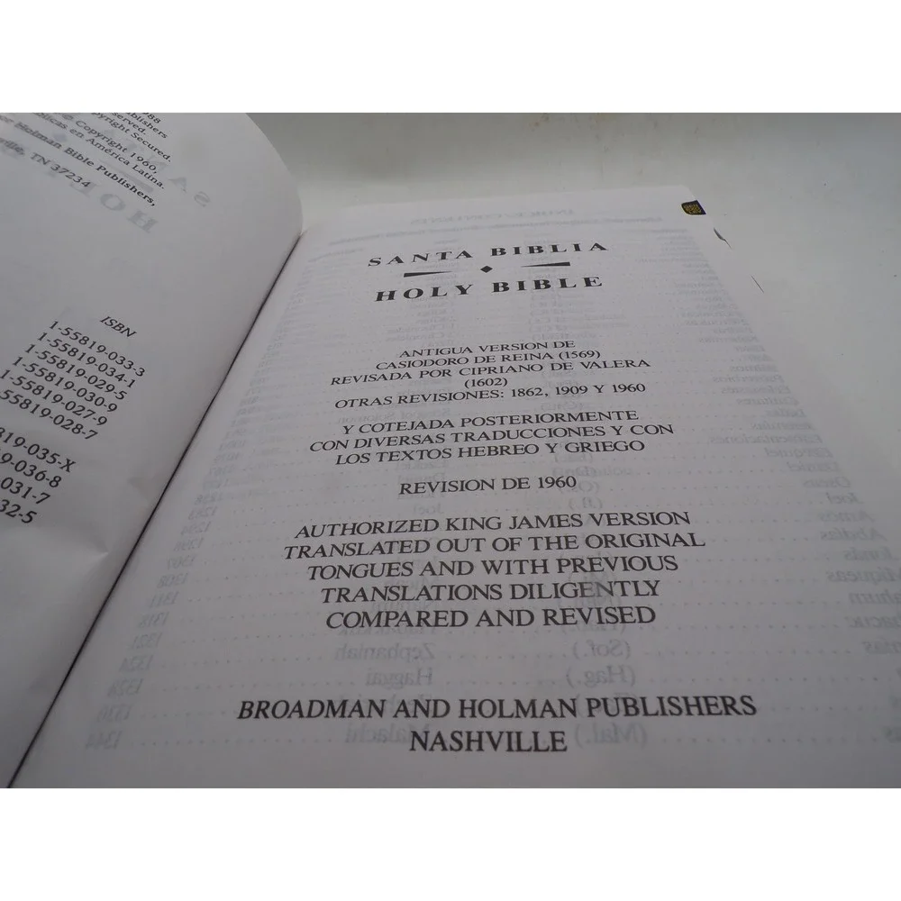 Holman Bilingual Holy Bible Reina Valera 1960 King James Version Thumb Indexed